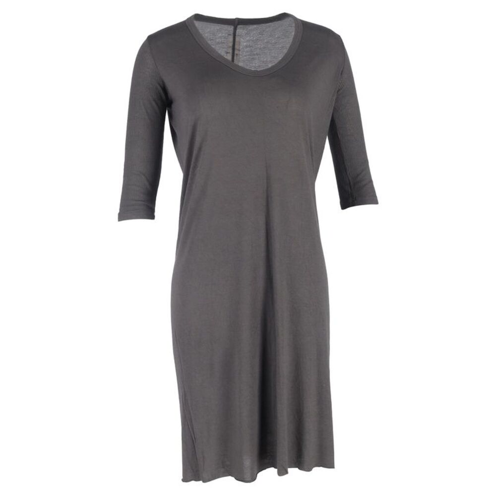 Rick Owens Scoop Neck Mini dress in Grey Cotton